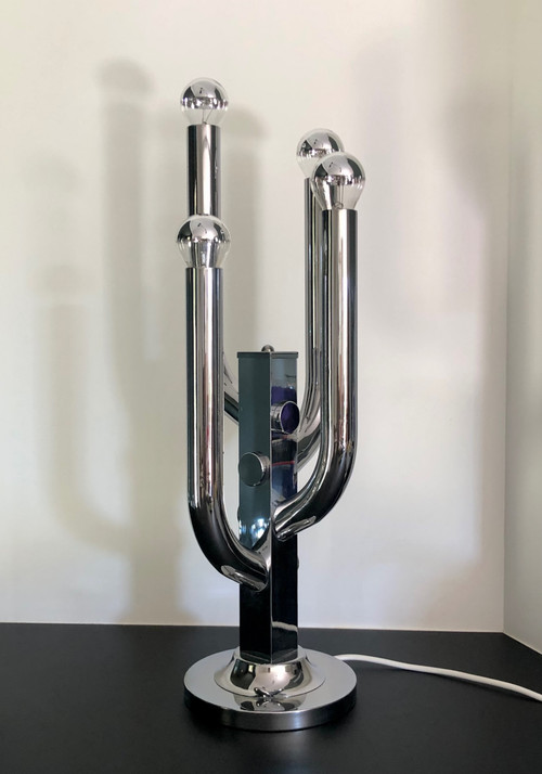 Verchromte Wohnzimmerlampe "Cactus", Italien 70er Jahre