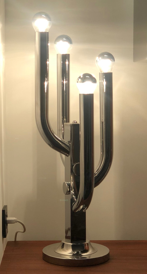 Verchromte Wohnzimmerlampe "Cactus", Italien 70er Jahre