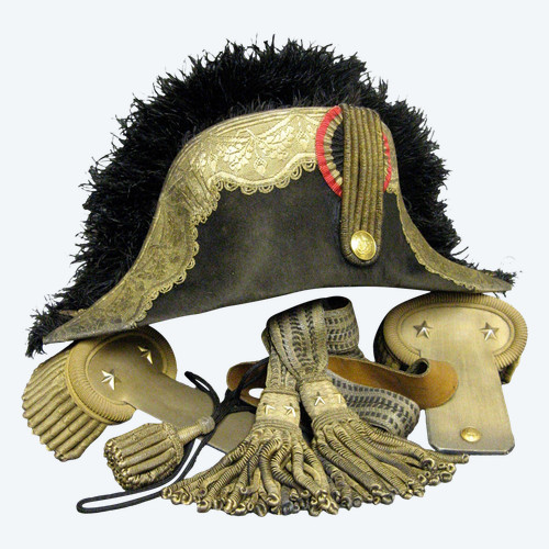Bicorne Grande Abito Di Generale Di Brigata Del Regno Del Belgio XIXe. Con attributi.