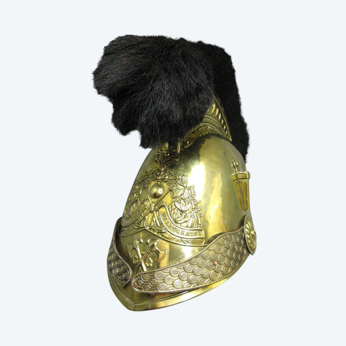 Casque De Sapeur Pompier Mle 1852 De La Ville De Langeais.