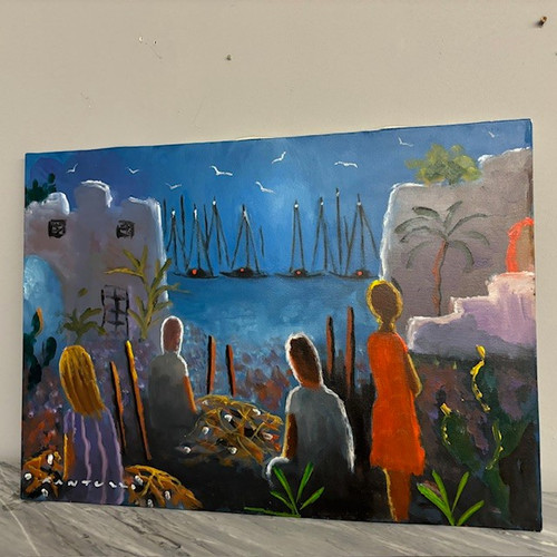Ölgemälde auf Leinwand Eliano Fantuzzi ( 1909 - 1987 ) Größe 70 x50 moderne und zeitgenössische Kunst