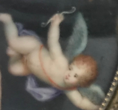 Miniatur Mythologie Allegorie der Liebe Eros Amor Psyche