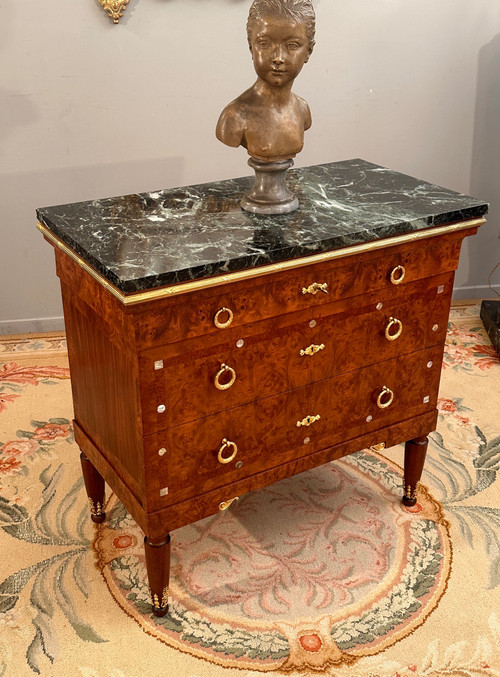 Commode Loupe d'Amboine d'Epoque Art Deco Vers 1920