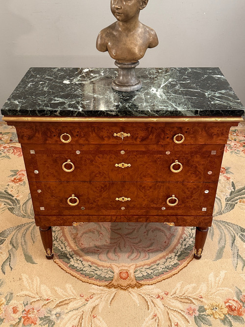 Commode Loupe d'Amboine d'Epoque Art Deco Vers 1920