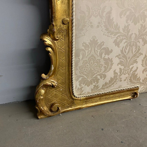 Tête de lit ancienne Louis Philippe 1840 à feuilles d'or. Dimensions L 192 H 98