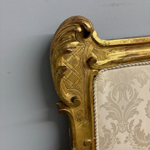 Tête de lit ancienne Louis Philippe 1840 à feuilles d'or. Dimensions L 192 H 98