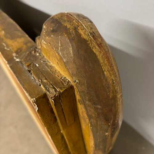 Tête de lit ancienne Louis Philippe 1840 à feuilles d'or. Dimensions L 192 H 98