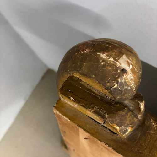 Tête de lit ancienne Louis Philippe 1840 à feuilles d'or. Dimensions L 192 H 98