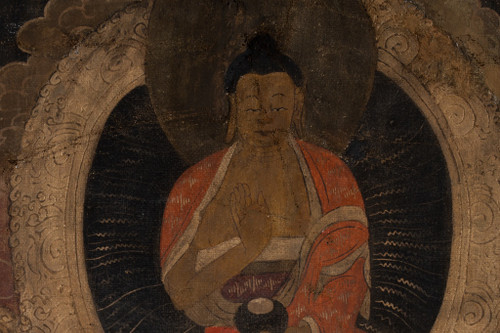 Tibetan Thangka representing a Buddha. Late 19th century. LS53681809I