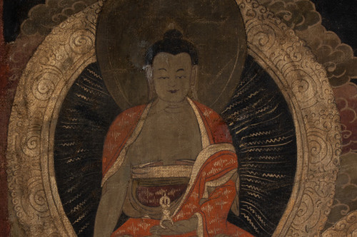 Tibetan Thangka representing a Buddha. Late 19th century. LS53681809I