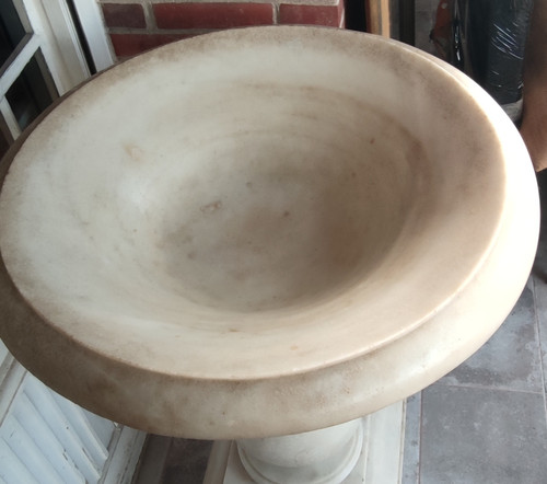 Antique large stoup Carrara marble