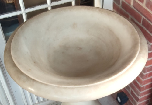 Antique large stoup Carrara marble