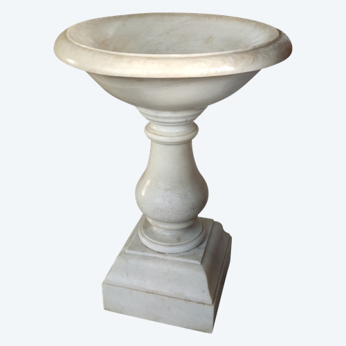 Antique large stoup Carrara marble