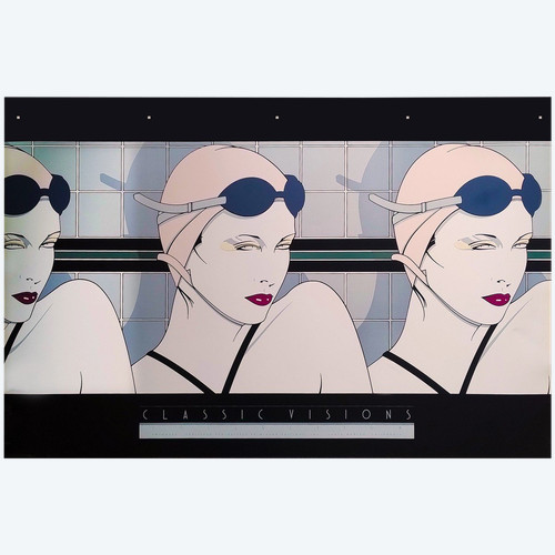 1970s Original Gorgeous Rare Patrick Nagel "Swimmers" Lithograph.
