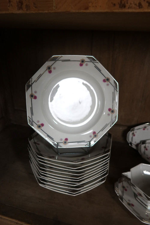 Servizio da tavola in porcellana Art Déco 113 pezzi