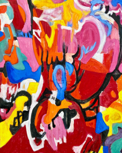 Andrée Simon (1896-1981), Abstract Composition, Oil on Canvas, 1978.