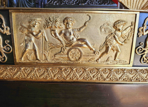 Empire Cérès à La Moisson Gilt & Antique Bronze Clock 50 cm high