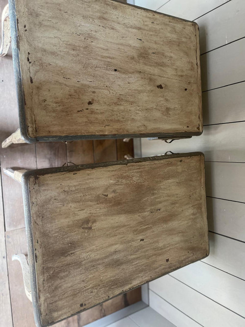 Table bureau ( paire) Louis XV 2 tiroirs datant de la fin du 19e siècle patine 