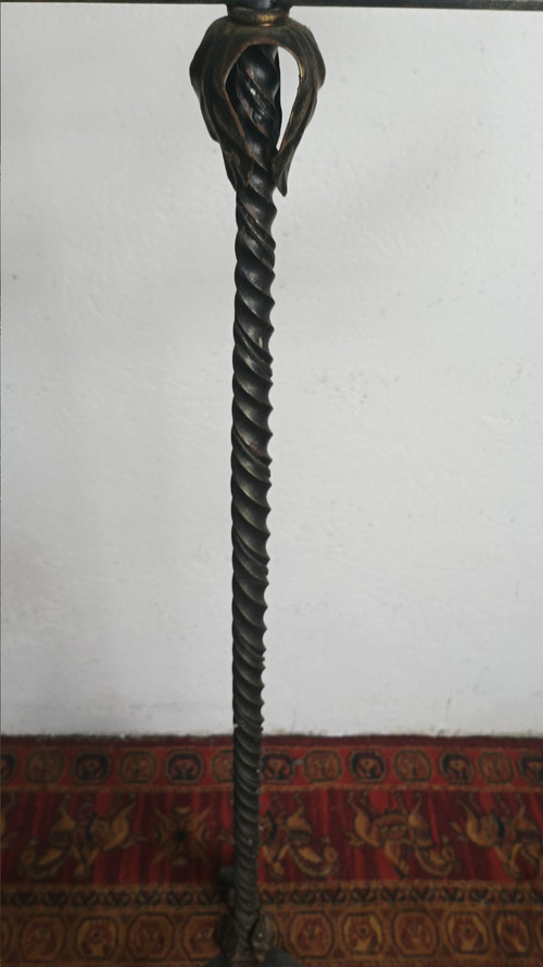 Lampada da terra in ferro battuto con 5 bracci 1940