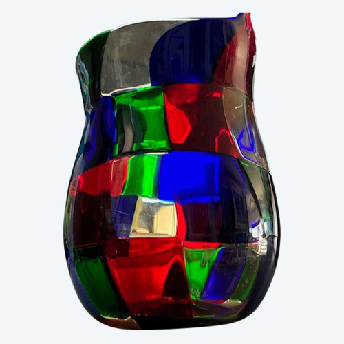 Extraordinary Murano Venini vase - Fulvio Bianconi model " Pezzato " 1950s first edition signature