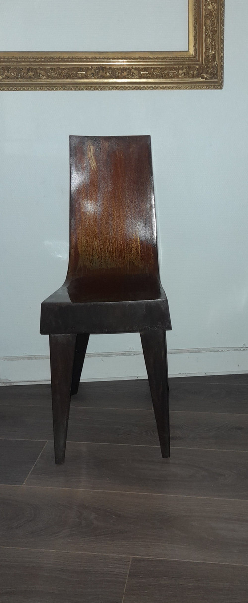 Pair of metal chairs by Morisset Pascal circa 80/90