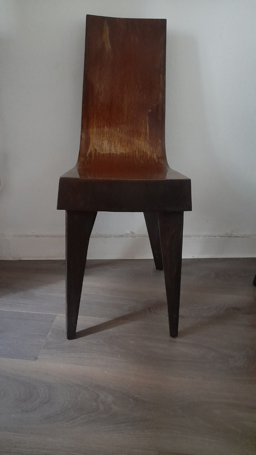 Pair of metal chairs by Morisset Pascal circa 80/90