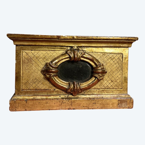 Reliquary Base In Carved And Gilded Wood - 17th century