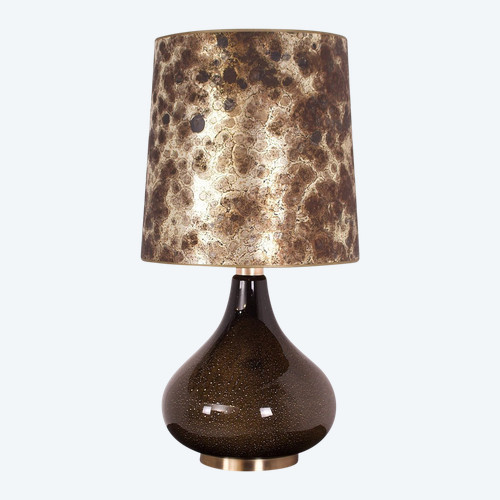 Lampe de sol en verre soufflé noir.