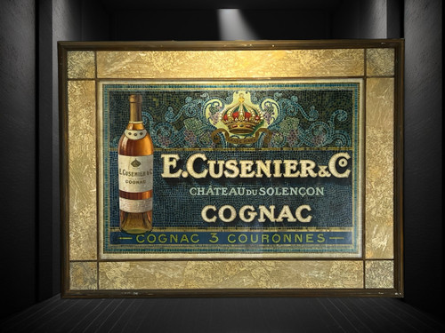 OLD ADVERTISING POSTER BY E. CUSENIER ET CO. IN A SUPERB FRAME