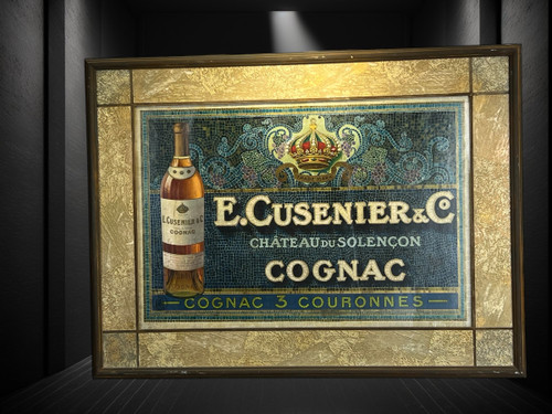 OLD ADVERTISING POSTER BY E. CUSENIER ET CO. IN A SUPERB FRAME