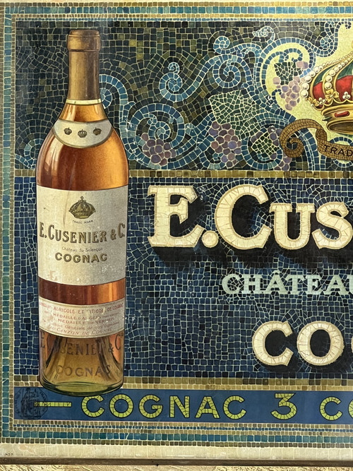 OLD ADVERTISING POSTER BY E. CUSENIER ET CO. IN A SUPERB FRAME