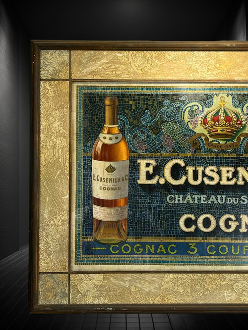 OLD ADVERTISING POSTER BY E. CUSENIER ET CO. IN A SUPERB FRAME