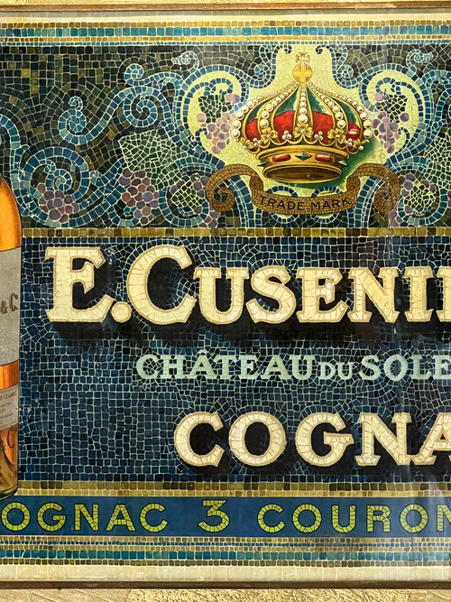 OLD ADVERTISING POSTER BY E. CUSENIER ET CO. IN A SUPERB FRAME