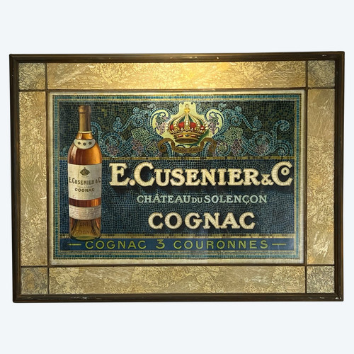 OLD ADVERTISING POSTER BY E. CUSENIER ET CO. IN A SUPERB FRAME