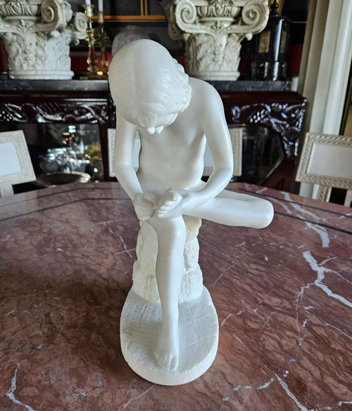 Spinario In Marmo Bianco