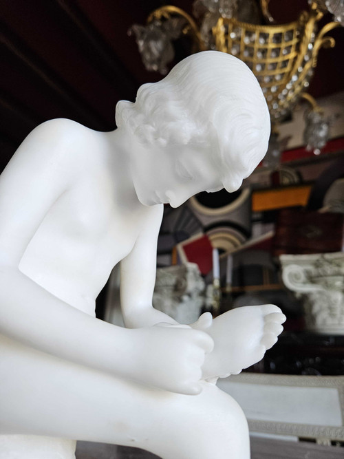 Spinario In Marmo Bianco