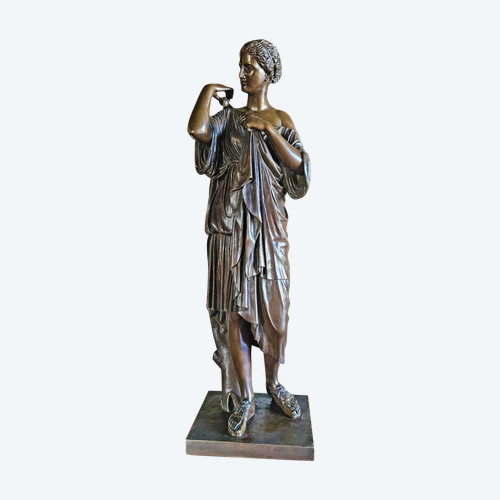 Diane De Gabies Barbedienne In Bronzo Ht 68 Cm