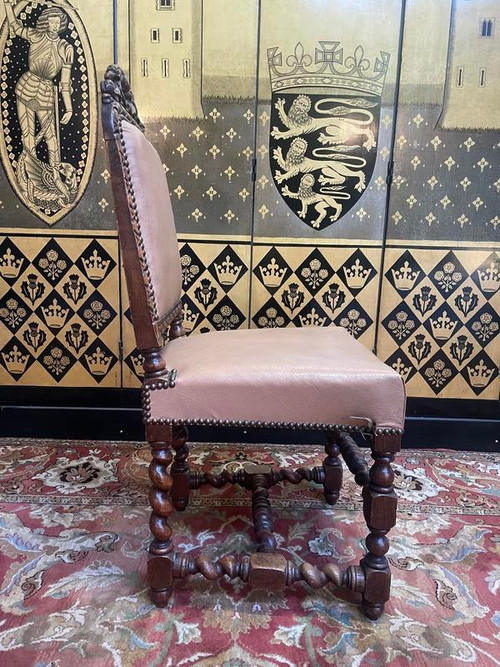 Set of 11 Louis XIII - Renaissance style chairs