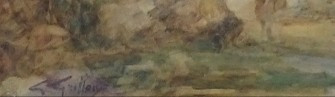 Gabriel GRIFFON (1866-1938) Large watercolor - Animated landscape