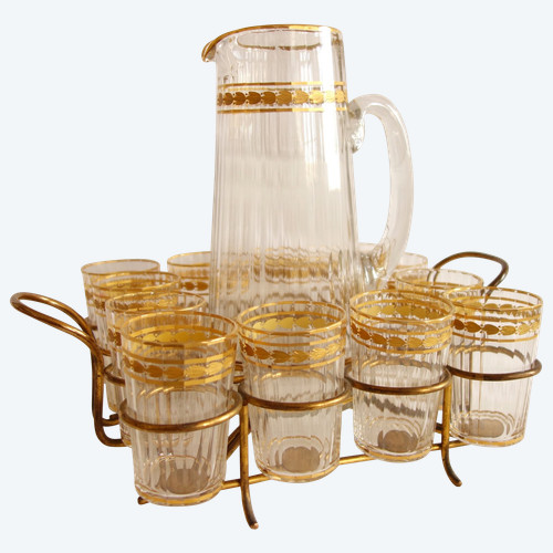 Baccarat: fruit juice service in cut and gilded crystal, circa 1900