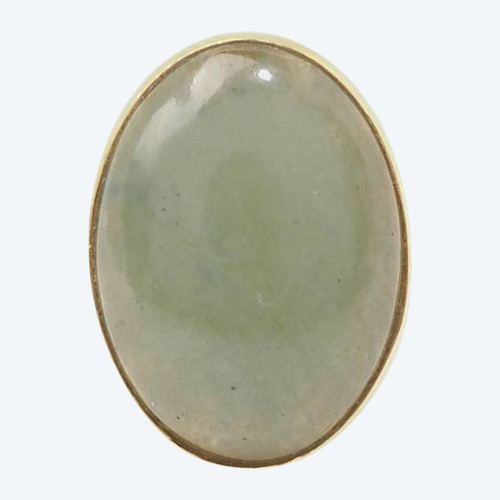Anello vintage in oro giallo e cabochon di Giada