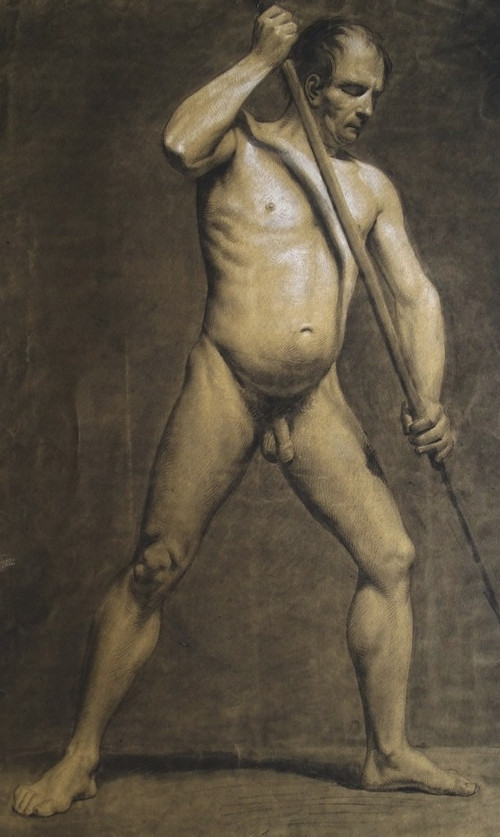 Great Academy of Man - Charcoal and White Chalk Drawing