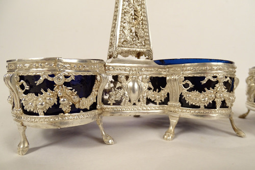 Pair of Louis XVI Silver Double Salt Cellars Farmers General Paris 1782 18th Century