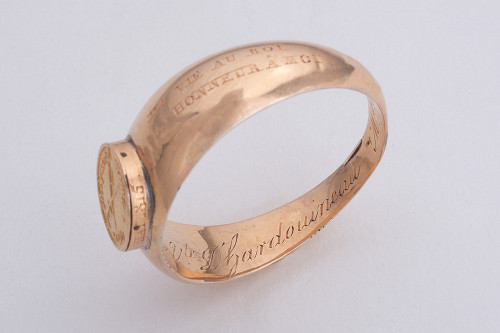 2 Bagues Anneaux De Fidélité Cause Royale Vicomte Hardouineau Or 18k 1815