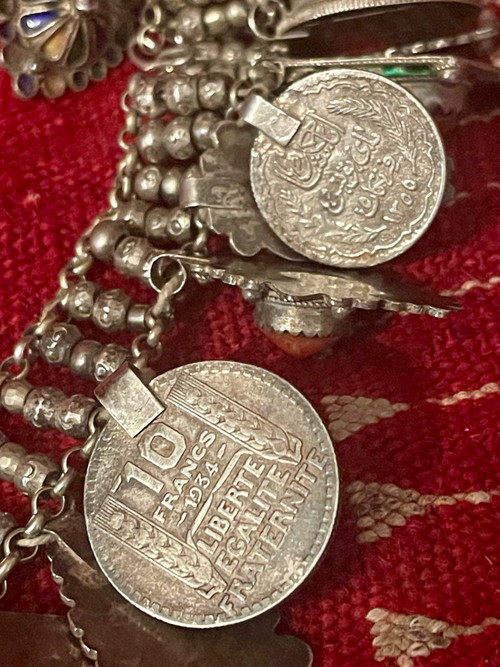 COLLANA CABILIA DEI BENI YENI, Algeria, grande Cabilia circa 1935. Gioielli etici. Gioielli berberi 