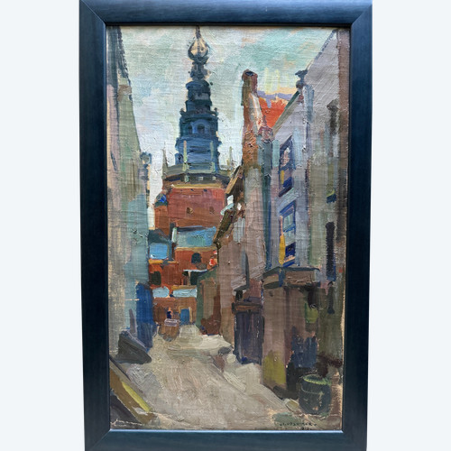 Isidore Opsomer (1878-1967) - Leiden, The Town Hall Tower, 1918