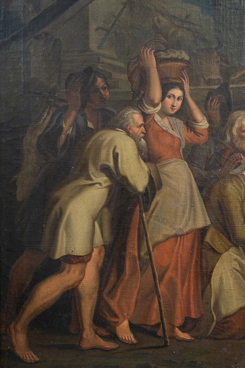 Tableau Ancienne Huile Sur Toile, d'époque XVIIIème Siècle.Naples