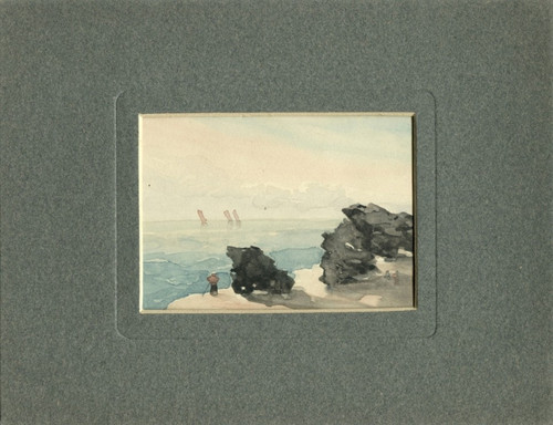 Firmin JAVEL (1842-1921) Mare vivace - Acquerello