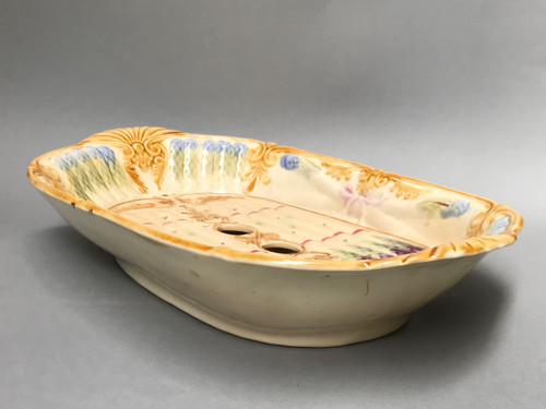 19th century asparagus dish in fine earthenware