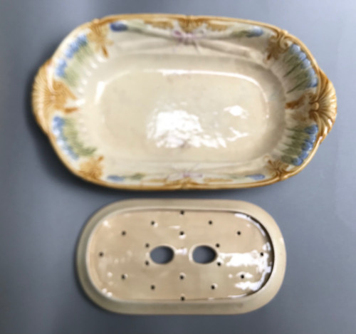 19th century asparagus dish in fine earthenware